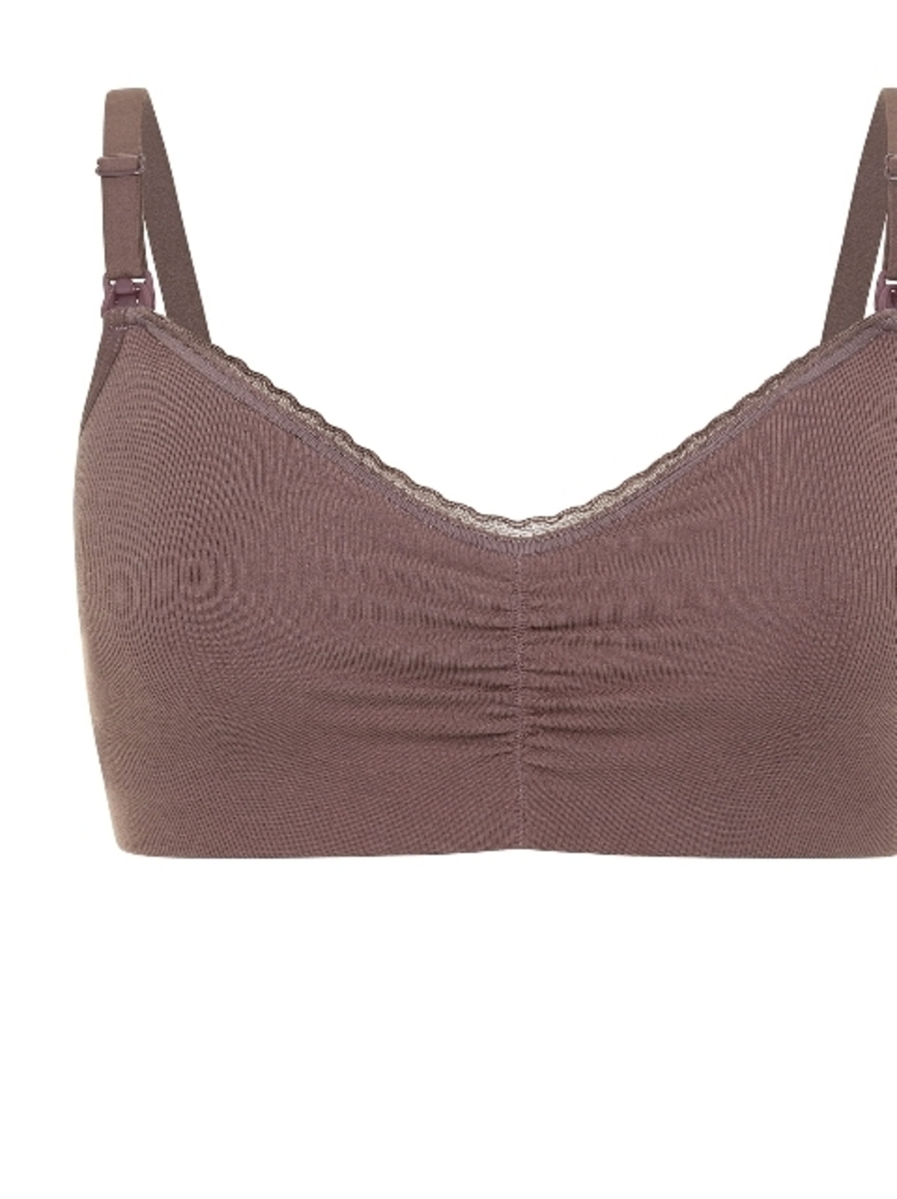 Joyspun Maternity Nursing 2pk  Everyday Ribbed Lace Bralette - Black & Mauve - Picture 4 of 8